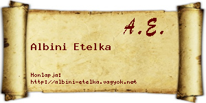 Albini Etelka névjegykártya